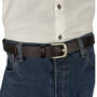Riem donkerbruin geperforeerd leer 3 cm