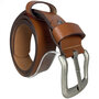 Gaatjesriem cognac echt leer 4 cm