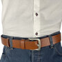 Gaatjesriem cognac echt leer 4 cm