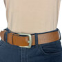 Gaatjesriem cognac echt leer 4 cm