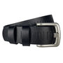 Riem zwart geperforeerd leer 4 cm