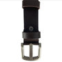 Riem donkerbruin geperforeerd leer 4 cm