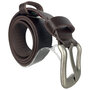 Riem donkerbruin geperforeerd leer 4 cm
