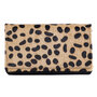 Dames portemonnee van zwart leer met cheetah print