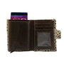 Leren Pasjeshouder Donkerbruin met Cardprotector en Cheetah Print