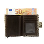 Leren Pasjeshouder Donkerbruin met Cardprotector en Cheetah Print