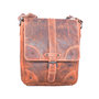 Naturel leren dames schoudertas crossbody cognac bruin