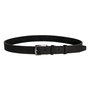 Zwart Leren Riem Van 3 cm Breed Met Een Zilveren Gesp