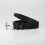 Zwart Leren Riem Van 3 cm Breed Met Een Zilveren Gesp
