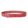 Leren Riem Rood van 3.5 cm Breed met Zilveren Gesp