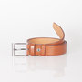 Kleding riem van buffelleer, 3.5 cm breed in de kleur cognac