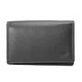 Dames Portemonnee Harmonica Van Zwart Leer