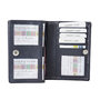Dames Portemonnee Harmonica Van Donkerblauw Leer