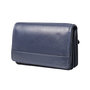 Leren portemonnee, donkerblauw medium