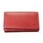 Rode Leren Dames Portemonnee Harmonica Model