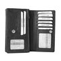 Zwart Leren Dames Portemonnee Harmonica Model